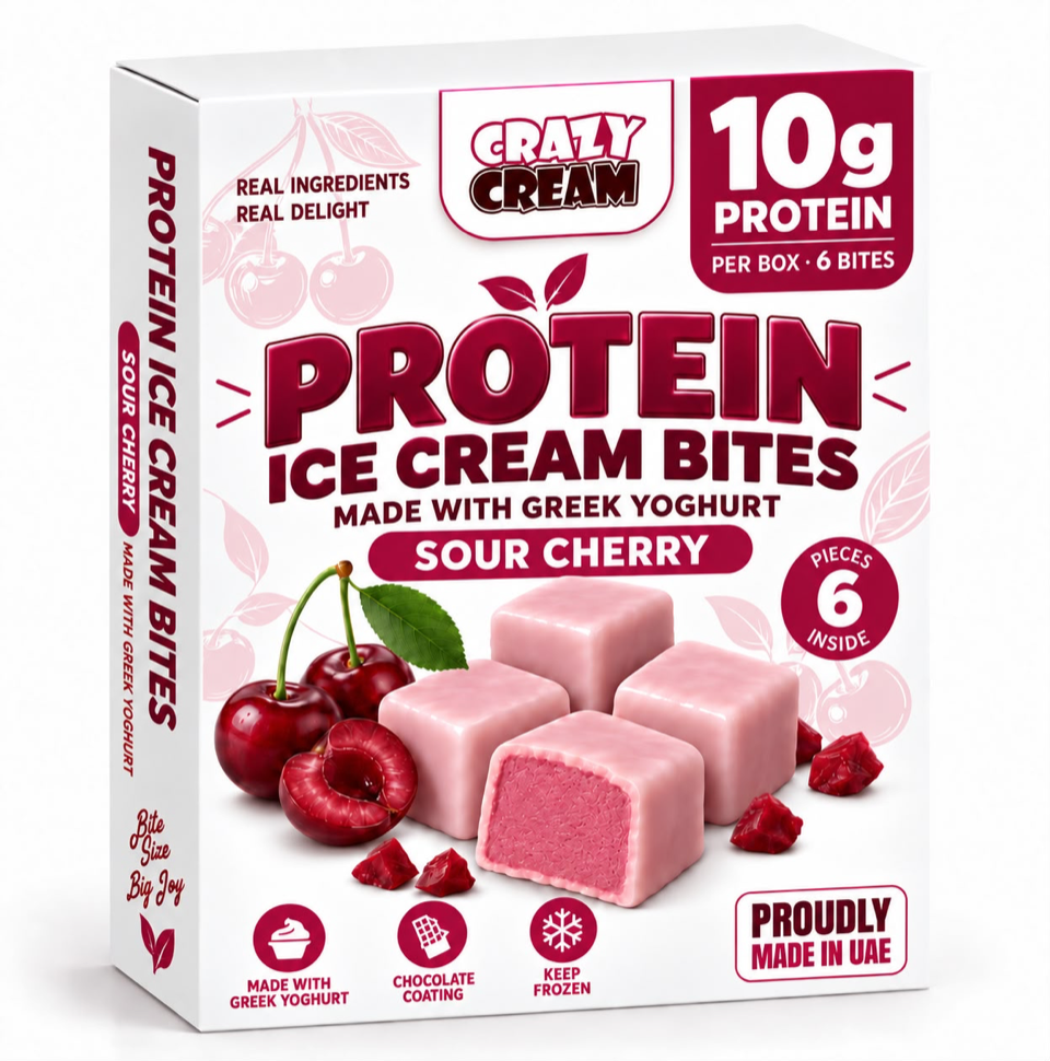 Sour Cherry Protein Ice Cream Bites